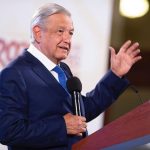 President López Obrador speaks at his Wednesday press conference.