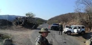 A roadblock manned by armed civilians surprised a group of reporters as they followed the president through northern Sinaloa in May.