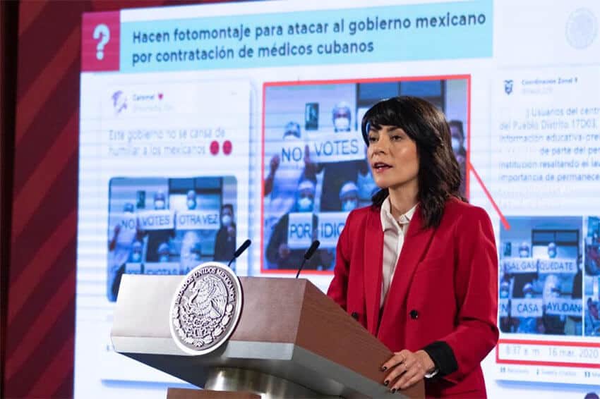 Elizabeth García Vilchis said a photo of Mexican doctors protesting was a "fake."