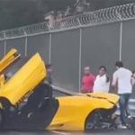 The limited-production 'supercar' was apparently on its way to a car show.