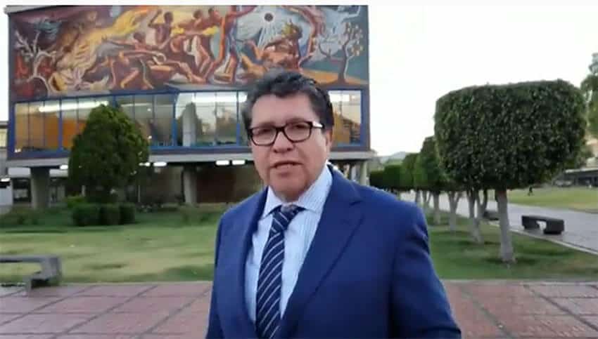 The Morena party's leader in the Senate, Ricardo Monreal, broke with the president to defend UNAM, where he work as a professor.
