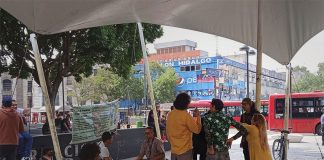 Smokers gather at one of Mexico City's marijuana tolerance zones.