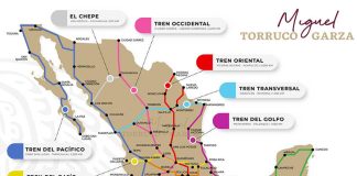 Miguel Torruco's 11 train routes.