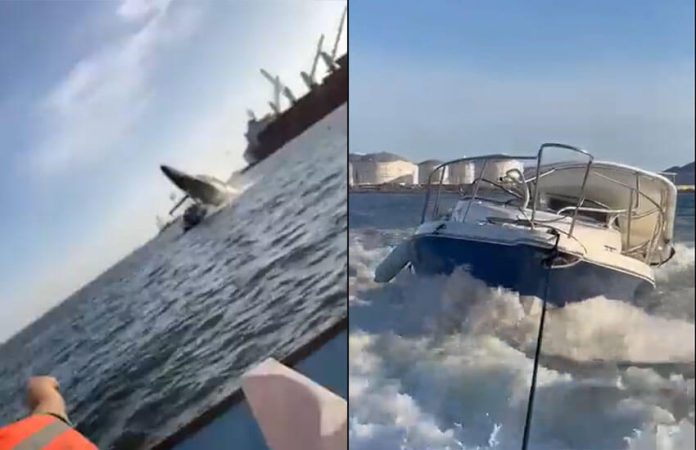 The incident left four tourists injured and the vessel was severely damaged.