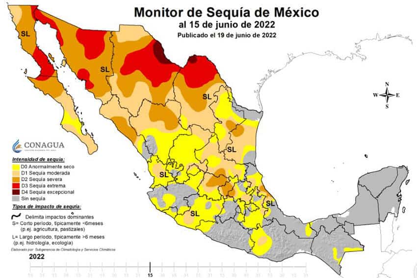 Much of northern Mexico is currently experiencing drought.