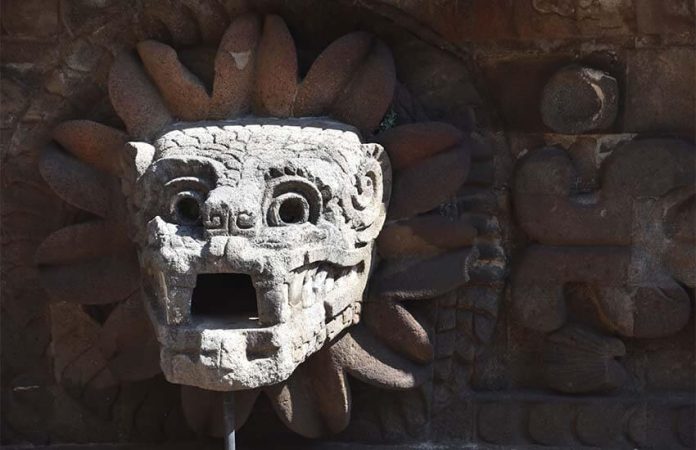 Quetzcoátl carving at Teotihuacan's Ciudadela