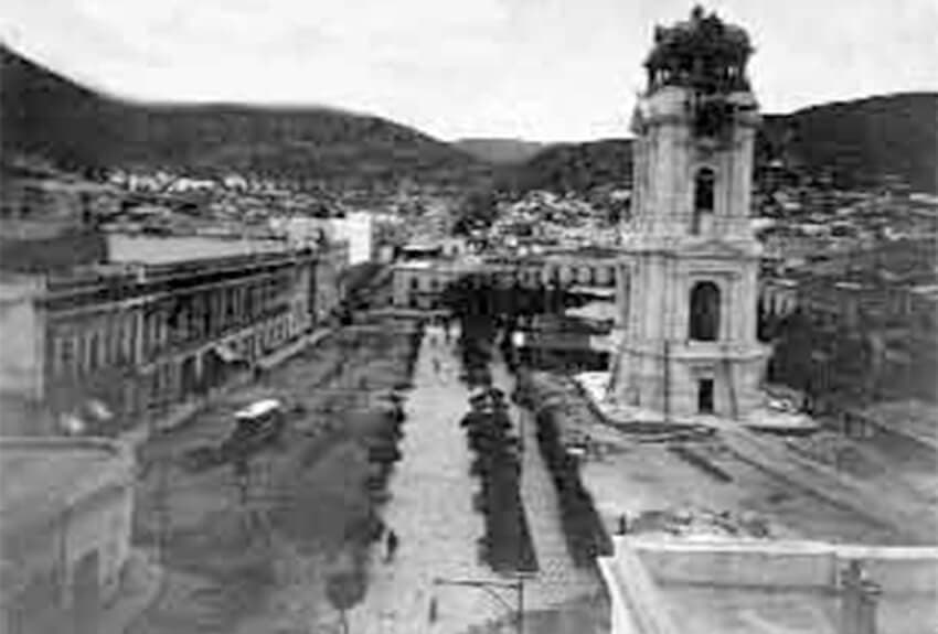 Pachuca clock tower circa 1915