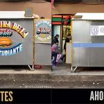 Photos of a sandwich vendor's stall