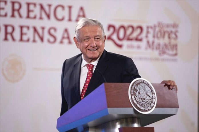 President López Obrador at his Monday morning press conference.