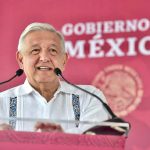 The president speaks from Coatzacoalcos on Sunday.