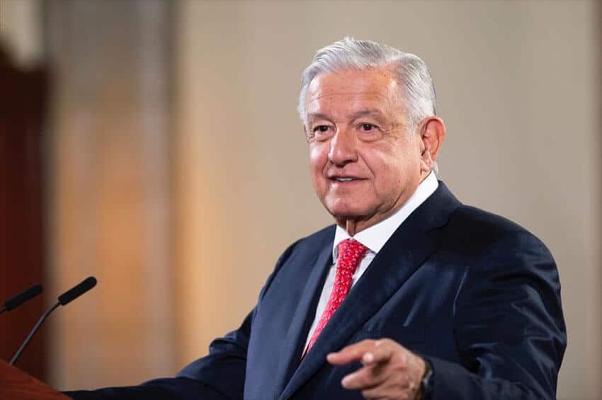President López Obrador speaks at his Thursday morning press conference.