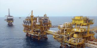 A Pemex oil platform in the Bay of Campeche.