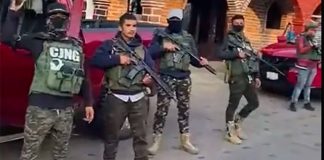 Presumed sicarios with the Jalisco New Generation Cartel