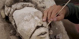 The artifact was exposed to humidity and is now undergoing a slow drying process, after which it will be restored by specialists