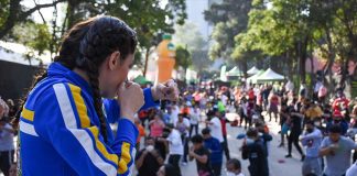 A group meets for a boxing class in Mexico City in late May, to prepare for the Guinness World Record event.