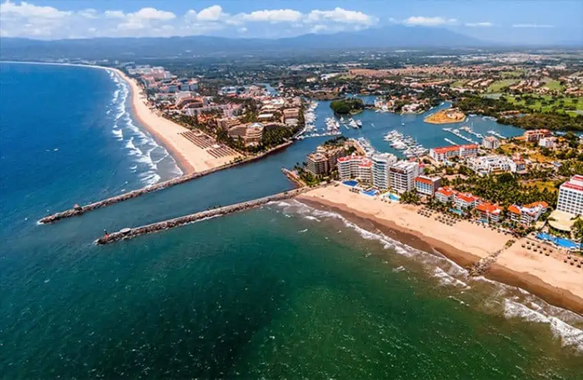An aerial view of Nuevo Nayarit, which came in No. 2 for highest hotel occupancy in Mexico.