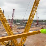 President López Obrador at the site of the new refinery.