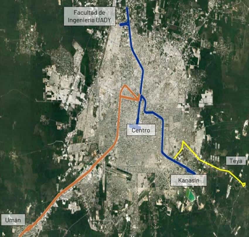 A map of the proposed bus routes. 