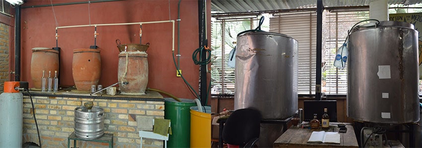 Distilling pots
