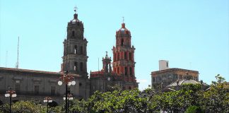 The cathedral and main square of San Luis Potosí