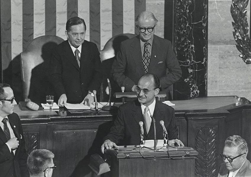 President Luis Echeverria addresses US Congress 1972