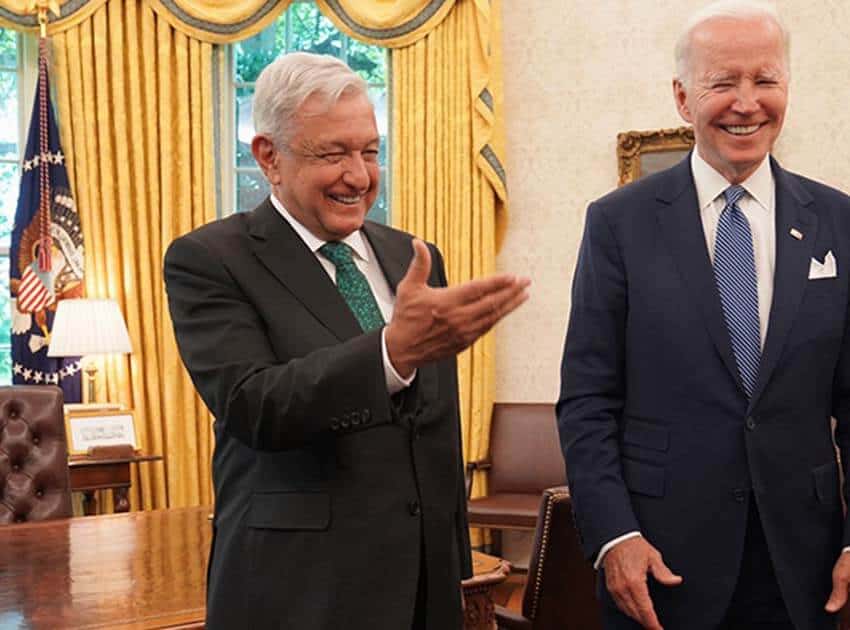 AMLO and Joe BIden at Washington summit in July