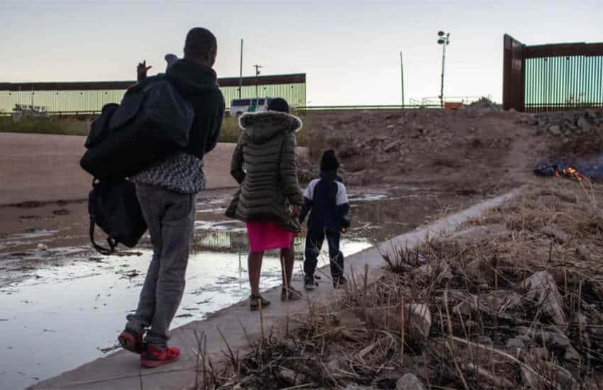 Migrants crossing the Mexico-US border
