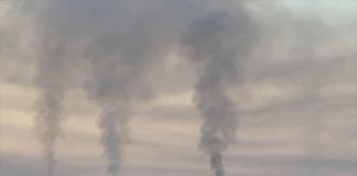 Smokestacks of the Plutarco Elías Calles power plant in Petacalco, Guerrero.