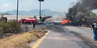 The scene after Wednesday's crash in Tamaulipas.