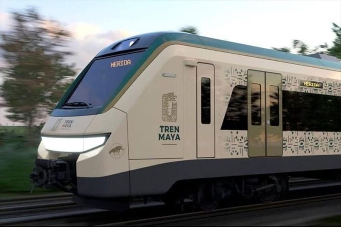 An artistic rendering of a Maya Train car.