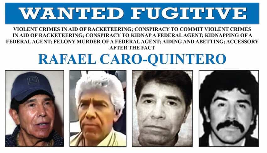 There was a US $20-million reward posted for Caro Quintero by US authorities.
