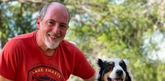 Mirco Gallina and his Australian shepherd Zorro.