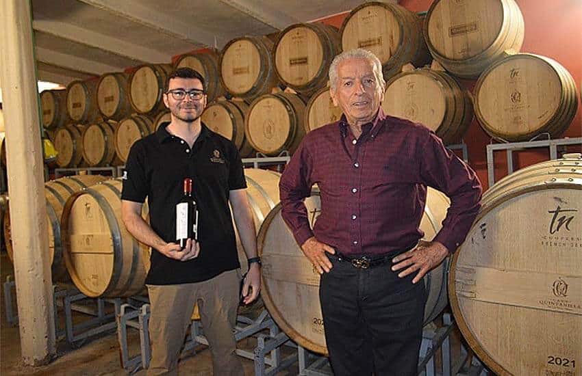 Oenologist Matías Utero, left, and owner of Cava Quintanilla Carlos Quintanilla