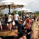 Grape stomping at La Redonda winery in Querétaro