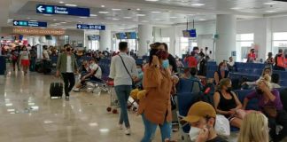 Passengers in Cancun International Airport