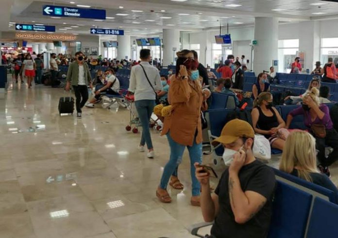 Passengers in Cancun International Airport