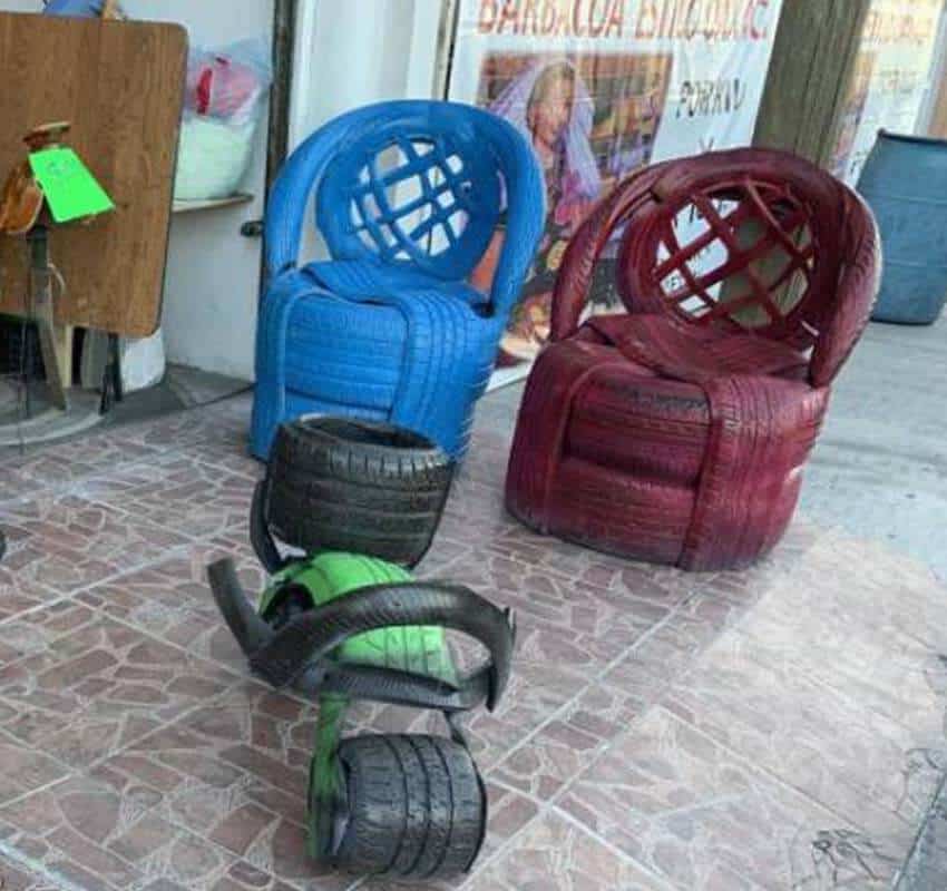 chairs made from tires by Ernesto Palomo of Saltillo