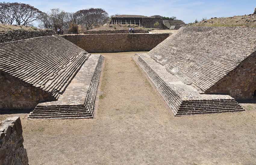 ball court at Monte Alban in Oaxaca
