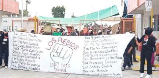 water rights protest in Puebla