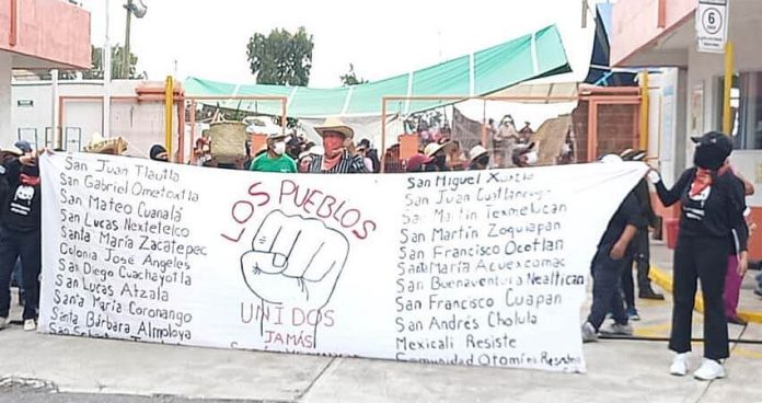 water rights protest in Puebla