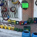 designs made from tires by Ernesto Palomo of Saltillo