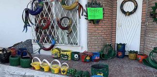 designs made from tires by Ernesto Palomo of Saltillo