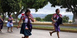 women's traditional tortilla race in Tehuacan, Puebla