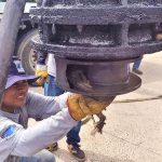 pulling trash out of the draining system