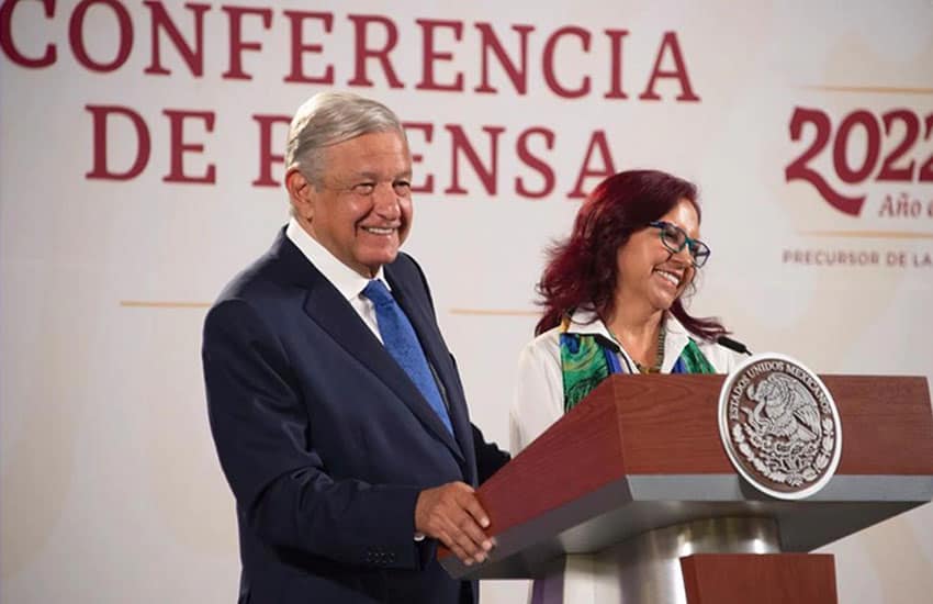President Lopez Obrador with Mexico's new education minister