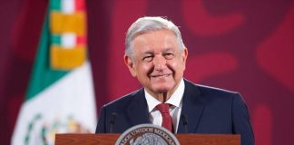 President López Obrador at his Monday morning press conference.