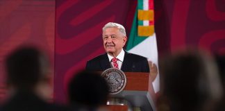 President López Obrador at his Monday press conference.