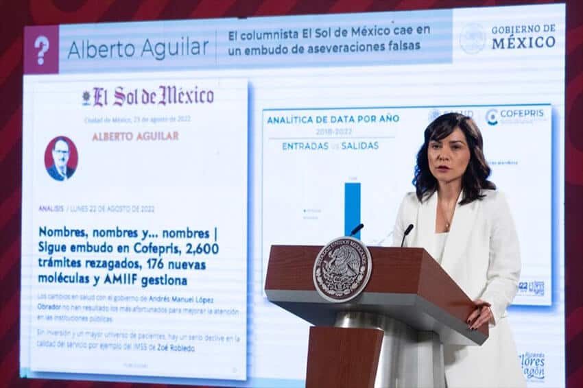 Elizabeth García Vilchis speaks at Wednesday's press conference.