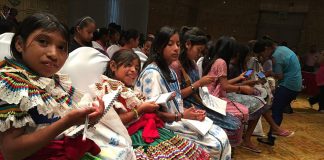 The teenagers tried to flee, but were locked up with their families' permission (pictured: Mixtec adolescents in the neighboring Montaña region).