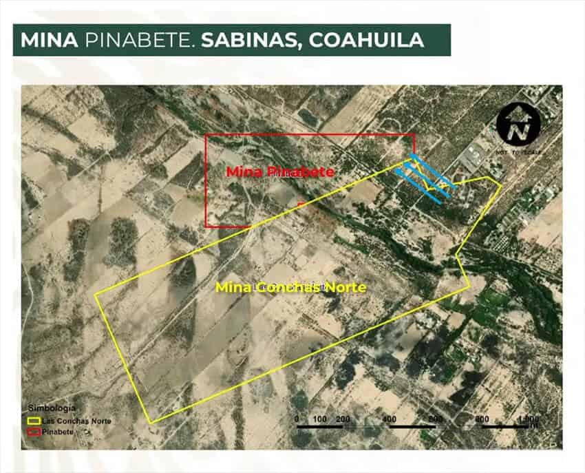 A diagram presented at the president's Monday press conference shows the location of the Las Conchas mine, the apparent source of the flooding that trapped the miners in El Pinabete mine.